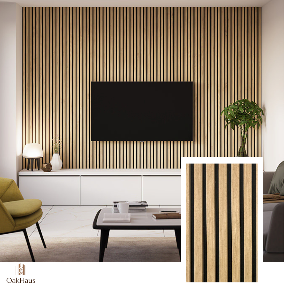 OakHaus™ Signature Akustik-Lamellenpaneel – Eiche Natur